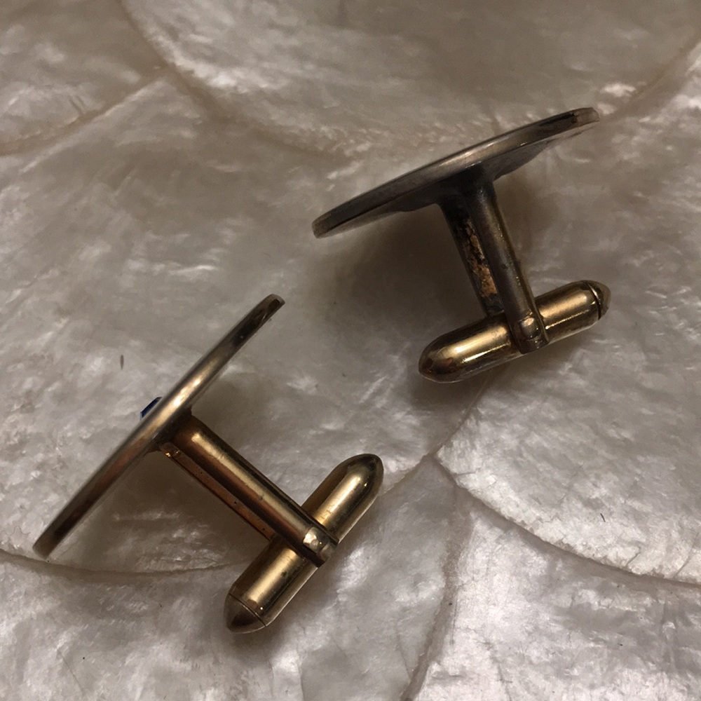 VINTAGE SAPPHIRE CUFFLINKS (unisex) - Picture 4 of 5